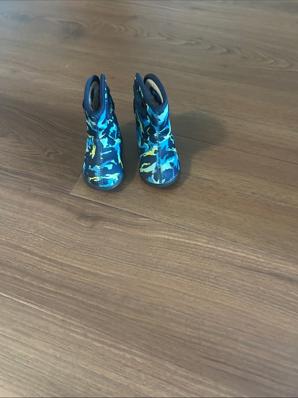 Bogs Kids Blue and Aqua Camouflage Rain Boots
